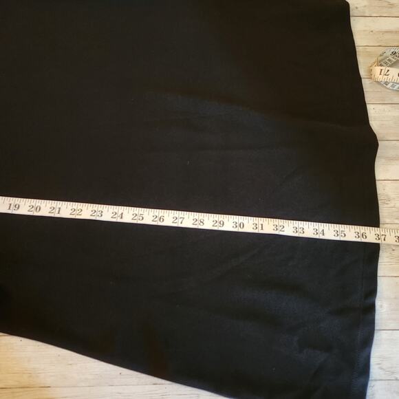 Neiman Marcus Black Shift Dress Ruffled Bow Accent Sleeves Size Large - Picture 8 of 8